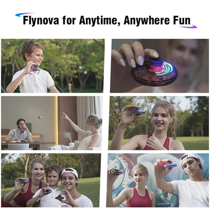 Flying Spinner Pro, Hand Operated Mini Drone, 360° Rotating and Shining LED Lights for Kids Adults Indoor & Outdoor Fun