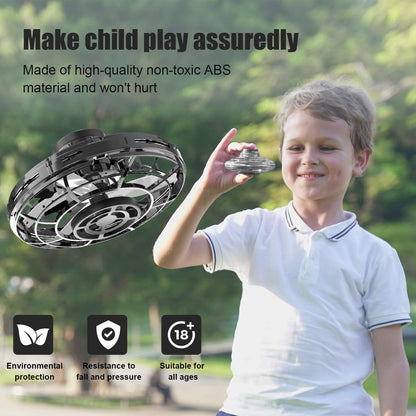 Flying Spinner Pro, Hand Operated Mini Drone, 360° Rotating and Shining LED Lights for Kids Adults Indoor & Outdoor Fun